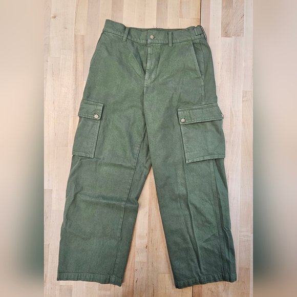 J. Crew Pants - J.Crew Oarsman Military Camp Pant Cargo Pocket Twill Sz 28 Buckle Sides Olive